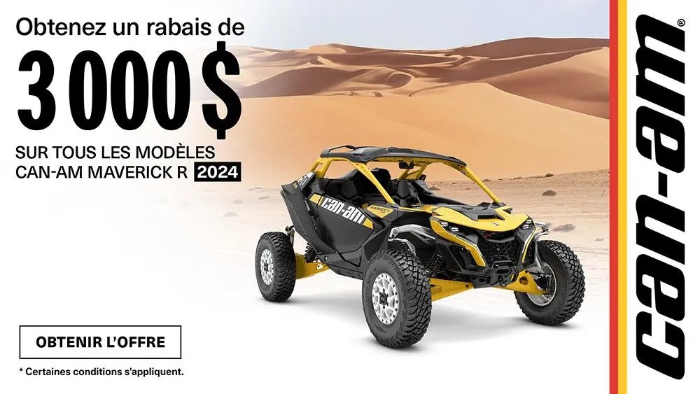 F - Rabais allant jusqu’à 3 000 $ sur les modèles 2024 Can-Am Maverick R